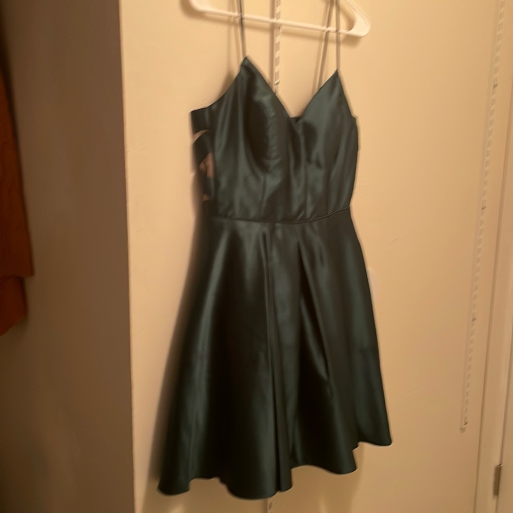 Green metallic dress with open sides